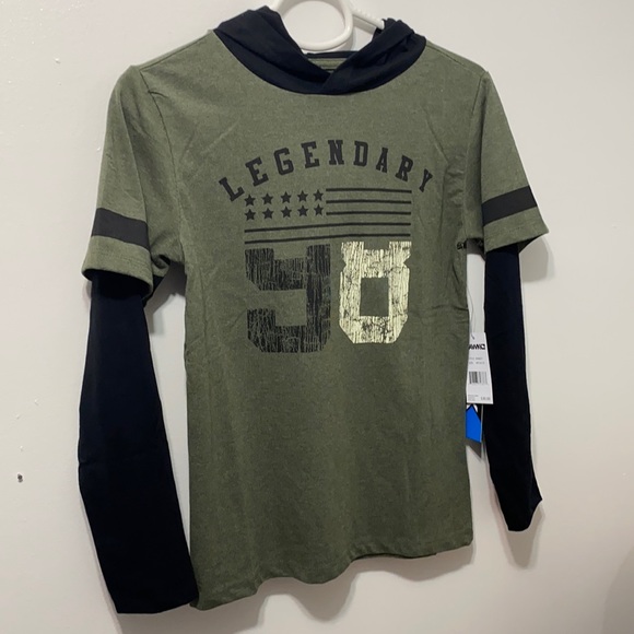 NWT Tony Hawk green and black long sleeve boys Tshirt size 10-12 - Picture 1 of 5